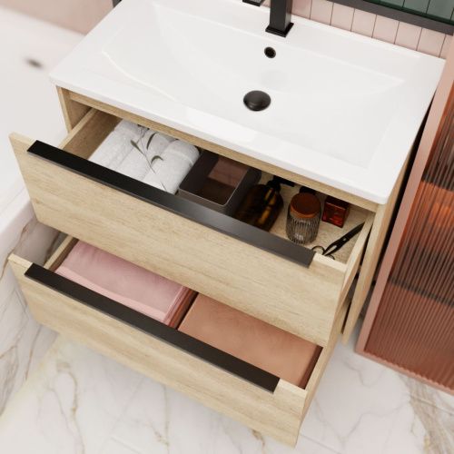 Тумба с раковиной La Fenice TESORO NFNC-01-TES-DNN-100-2-3-100 100х50 подвесная цвет коричневый - фото 4