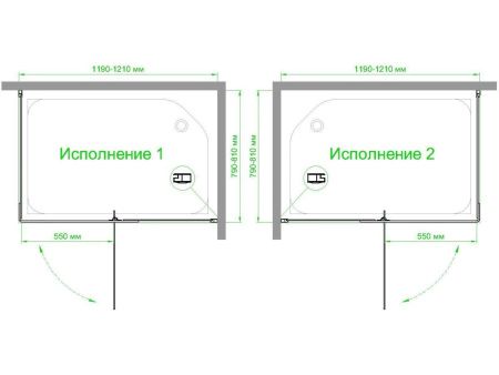 Душевой уголок Royal Bath HPVD RB8120HPVD-T-BL 120х120 стекло прозрачное профиль черный без поддона