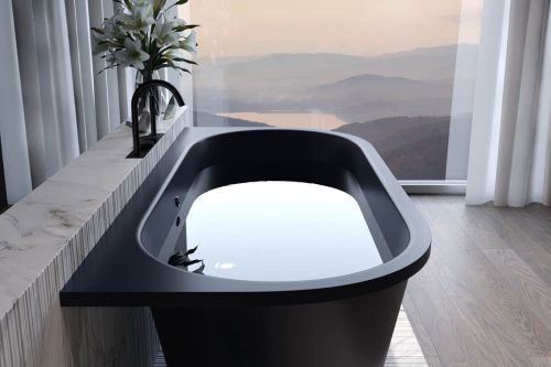 Ванна из искусственного камня Holbi GALATEA 1.01.003.11.3 170х75 пристенная овальная - фото 2