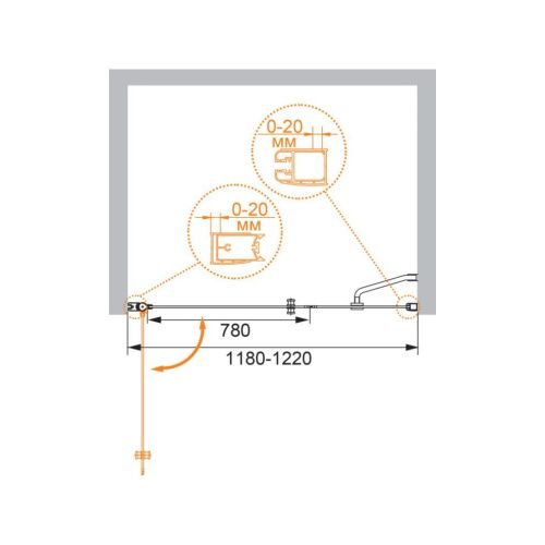 Душевая дверь Cezares ELENA ELENA-W-B-11-30+90-C-Cr 120х195 стекло прозрачное профиль хром - фото 5