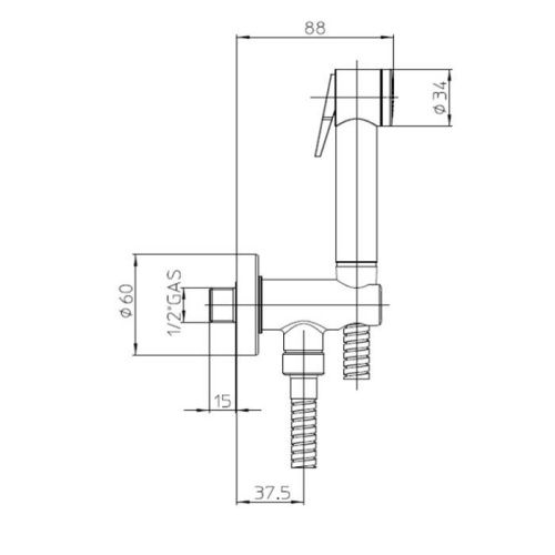 Гигиенический душ Bossini C69001B.030 хром - фото 2