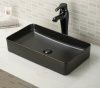 Раковина CeramaLux 9396MB 60х40 накладная цвет черный без отверстий под смеситель