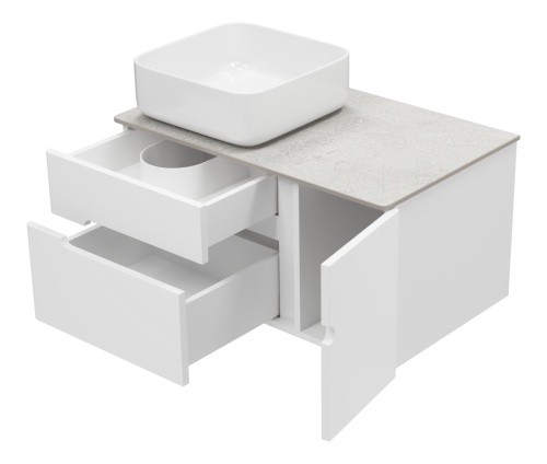 Тумба под раковину Misty Роял П-Роя-01080-011П2Я 80х50 подвесная цвет белый - фото 4