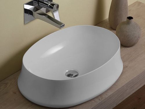 Раковина из сантехнического фаянса Simas SH 04 60х40 накладная цвет белый