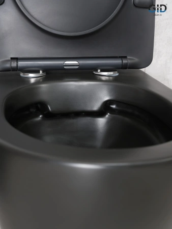 Унитаз подвесной Gid Convexo 62226Y черный с сиденьем микролифт безободковый смыв торнадо