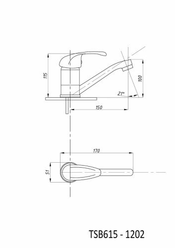 Смеситель TSARSBERG TSB-615-1202 на раковину хром - фото 3