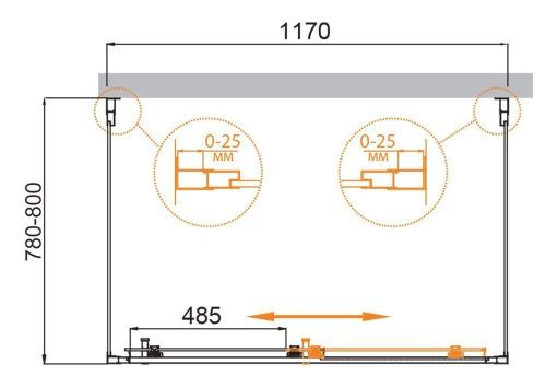 Душевой уголок Cezares MOLVENO MOLVENO-AH-12-120/80-C-Cr-IV 120х80 стекло прозрачное профиль хром без поддона - фото 5
