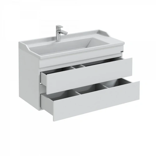 Тумба под раковину СанТа Марс 700299 100х50 подвесная цвет белый - фото 3