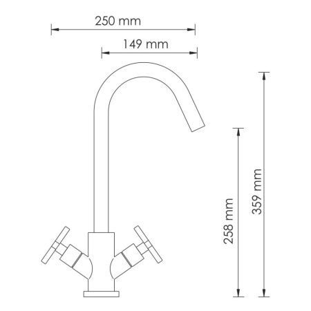 Смеситель для кухни Wasserkraft Weser 7800 7847 на мойку хром