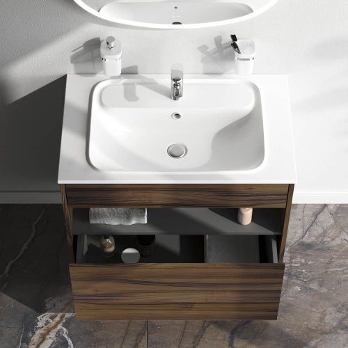 Тумба под раковину Am.Pm Func M8FFUX0801OF 80х50 подвесная цвет коричневый - фото 3