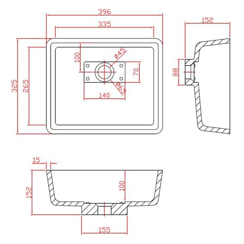 Раковина из искусственного камня MonteBianco Loreto Uno 12133 40х30 встраиваемая цвет белый без отверстий под смеситель - фото 5