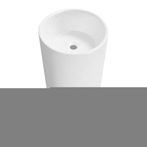 Раковина из сантехнического фарфора Wellsee Callipy Art 338902000 40х40 напольная цвет белый глянцевый без отверстий под смеситель - фото 2