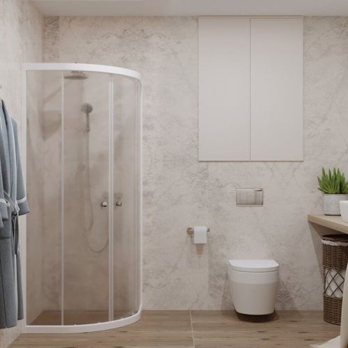 Душевой уголок Тритон Ультра Щ0000064127 80х80 стекло прозрачное профиль белый без поддона - фото 5