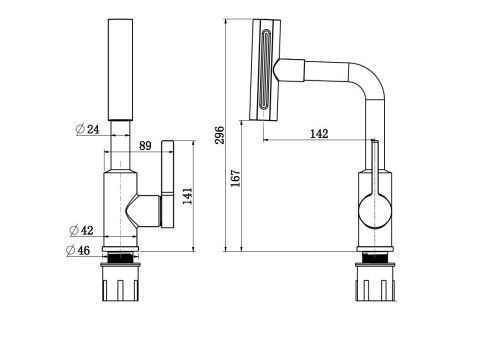Смеситель для кухни Rush Tinos TI3732-17Black на столешницу черный - фото 2