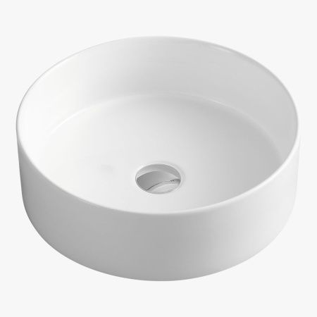 Раковина из сантехнического фарфора Sintesi SIN-LVB-APP-412 40х40 накладная цвет белый без отверстий под смеситель