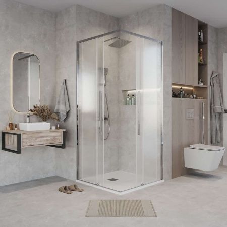 Душевая дверь Grossman Galaxy 1/2.K33.01.12.10.02 120х195 стекло текстурное профиль хром