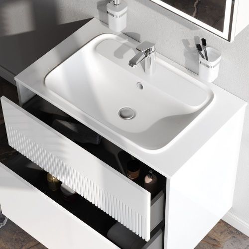 Тумба под раковину Am.Pm Func M8FFUX0802WM 80х50 подвесная цвет белый - фото 4