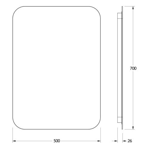 Зеркало с подсветкой Defesto OPTI DF 2814R 50х70 подвесное - фото 2