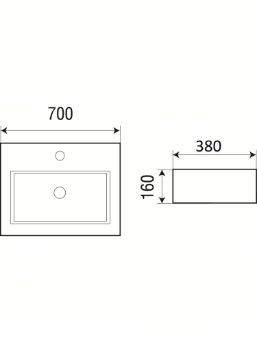 Раковина из сантехнического фаянса WeltWasser WW SK 10000003922 40 см накладная цвет белый 1 отверстие под смеситель - фото 3