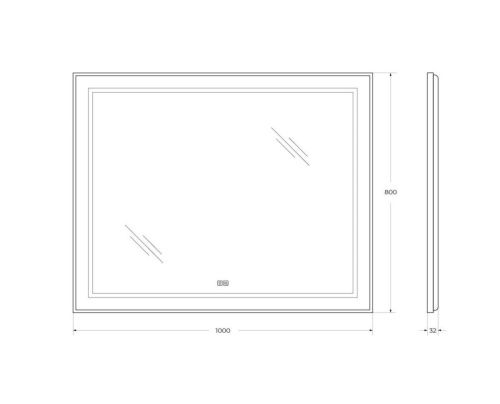 Зеркало с подсветкой BelBagno Kraft SPC-KRAFT-1000-800-LED-TCH-WARM 100х80 подвесное - фото 5