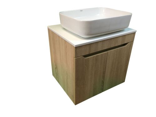 Тумба с раковиной Sintesi STL.W7021_SIN-LVB-APP-409 60х60 подвесная цвет коричневый - фото 3