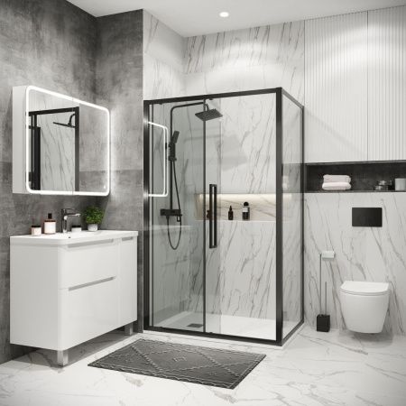 Душевой уголок Grossman Cosmo 120.K33.02.1310.42.00 130х100 стекло прозрачное профиль графит без поддона