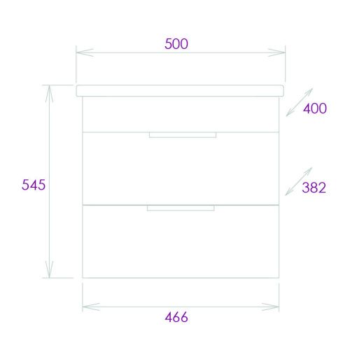 Тумба под раковину Onika Легран 105031 50х40 подвесная цвет коричневый - фото 3