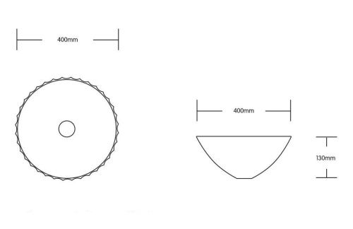 Раковина из сантехнического фарфора Cerutti SPA CR3301B 40х40 накладная цвет белый без отверстий под смеситель - фото 2
