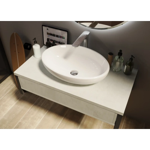 Тумба под раковину 1MarKa Grunge Loft У85852 90х50 подвесная цвет серый - фото 3