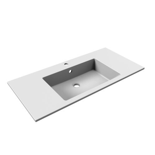 Раковина из искусственного камня Uperwood Megan 45481000004 100х50 полувстраиваемая цвет белый - фото 4