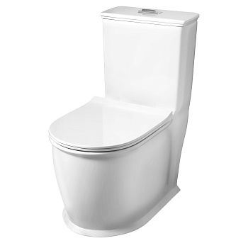 Унитаз напольный с бачком Grossman Retro GR-4492S белый с сиденьем безободковый каскадный смыв