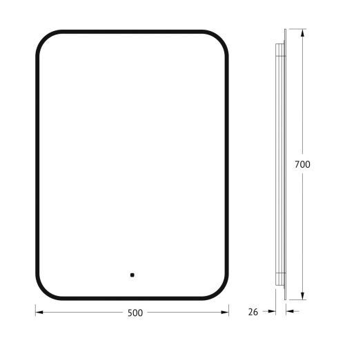 Зеркало с подсветкой Defesto AURA DF 2964R 50х70 подвесное - фото 2