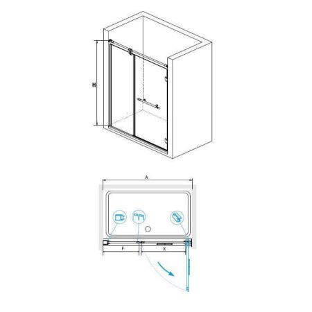 Душевая дверь RGW Viscount 02040111-18 110х195 стекло прозрачное профиль белый