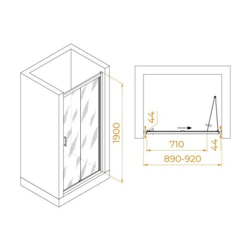 Душевая дверь RGW Passage 06082109-11 90х190 стекло прозрачное профиль хром - фото 2