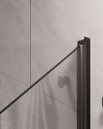 Душевая шторка на ванну Timo T27 70х140 стекло прозрачное профиль черный ориентация универсальная