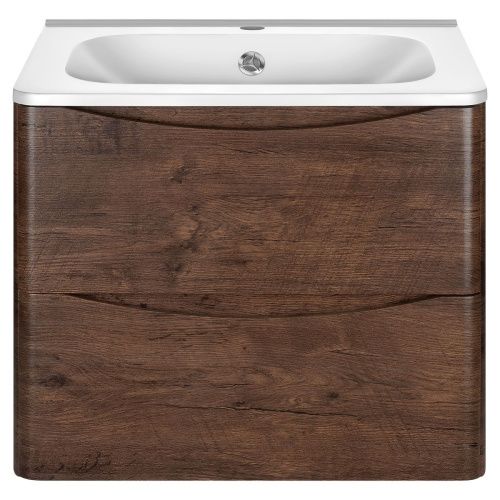 Тумба под раковину Vincea Paola VMC-2P600RW 60х50 подвесная цвет коричневый - фото 4