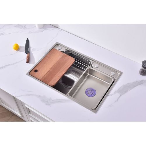 Кухонная мойка Fmark FSC7846L 80х45 цвет серый поверхность матовая - фото 5