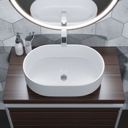 Раковина из искусственного камня Uperwood Aura 3490000001 60х40 накладная цвет белый - фото 4