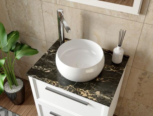 Раковина керамическая Allen Brau Liberty 4.32001.20 40х40 накладная цвет белый без отверстий под смеситель - фото 2