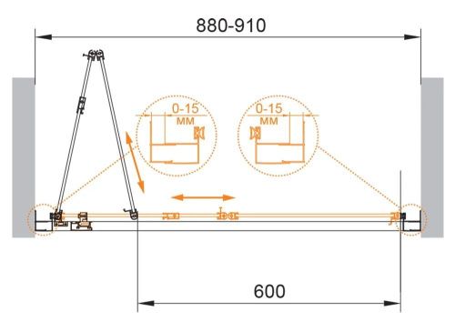 Душевая дверь Cezares ECO ECO-O-BS-90-C-Cr 90х190 стекло прозрачное профиль хром - фото 2