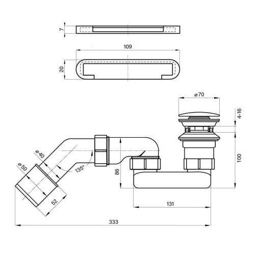 Слив-перелив для ванны Wellsee Useful Extras 231921000 - фото 2