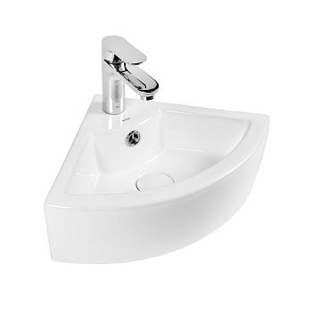 Раковина из сантехнического фарфора Bond Corner S91-320 30х30 подвесная цвет белый 1 отверстие под смеситель
