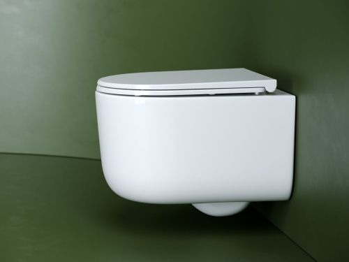 Унитаз подвесной Ceramica Nova ULMA CN4006T белый с сиденьем микролифт безободковый смыв торнадо - фото 4