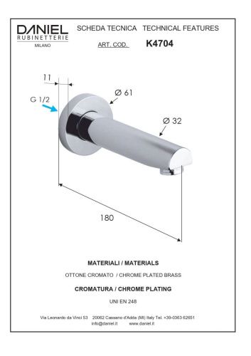 Душевая система Daniel Suvi S20617Z-CR встраиваемая в стену цвет хром - фото 5