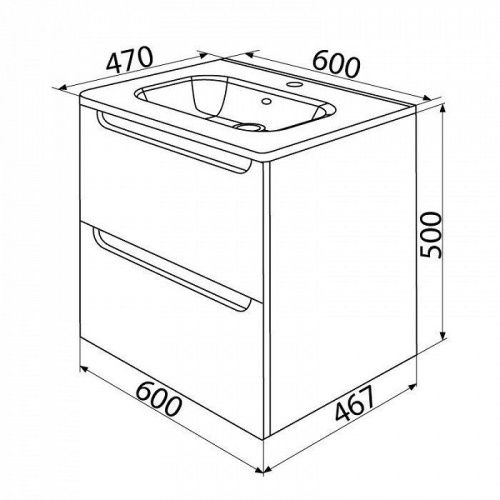 Тумба с раковиной Iddis Edifice EDI60W0i95K 60х50 подвесная цвет белый - фото 3