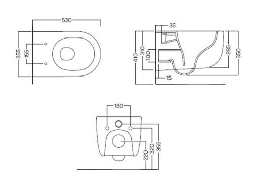 Чаша унитаза подвесная Hatria FUTURA Y9BA01 цвет белый без сиденья безободковая душевой смыв - фото 3