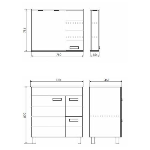 Тумба с раковиной Comforty Марио 00-00016096CF 80х50 напольная цвет серый - фото 2