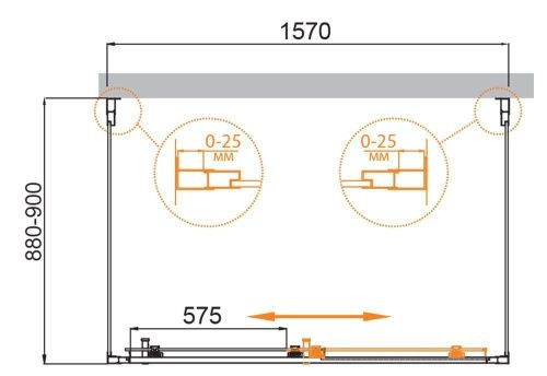 Душевой уголок Cezares MOLVENO MOLVENO-AH-12-160/90-C-BORO-IV 160х90 стекло прозрачное профиль золото без поддона - фото 5