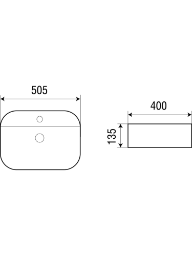 Раковина из сантехнического фаянса WeltWasser WW SK 10000003823 50х40 подвесная цвет белый 1 отверстие под смеситель - фото 2