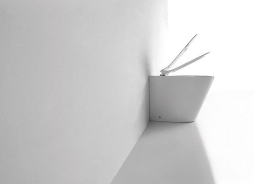 Унитаз приставной CeramaLux 3178 белый с сиденьем микролифт безободковый каскадный смыв - фото 5